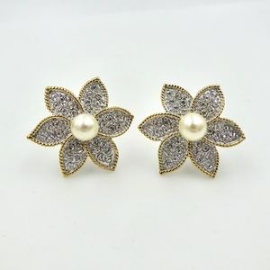 SWAROVSKI CRYSTAL PEARL FLOWER EARRINGS